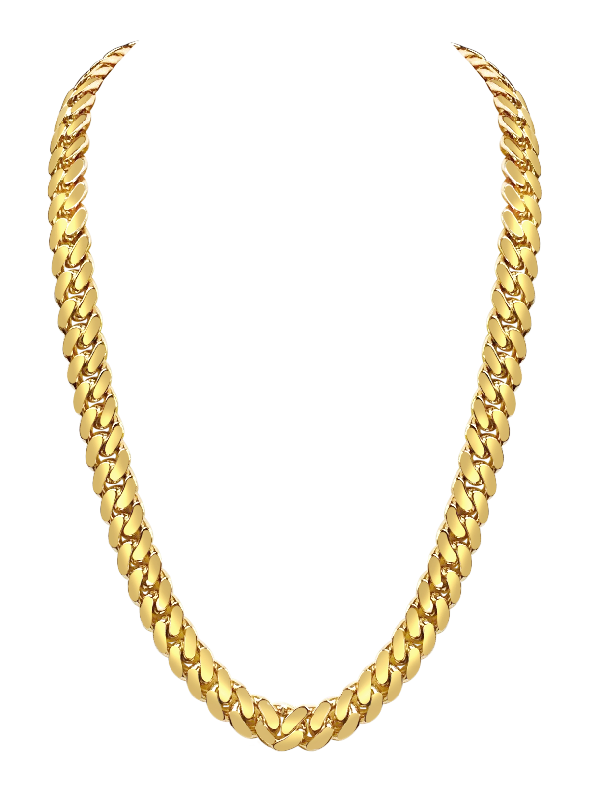 Miami Cuban Solid White/Yellow/Rose Gold Handmade Necklace , 13mm, 16-30 Inch