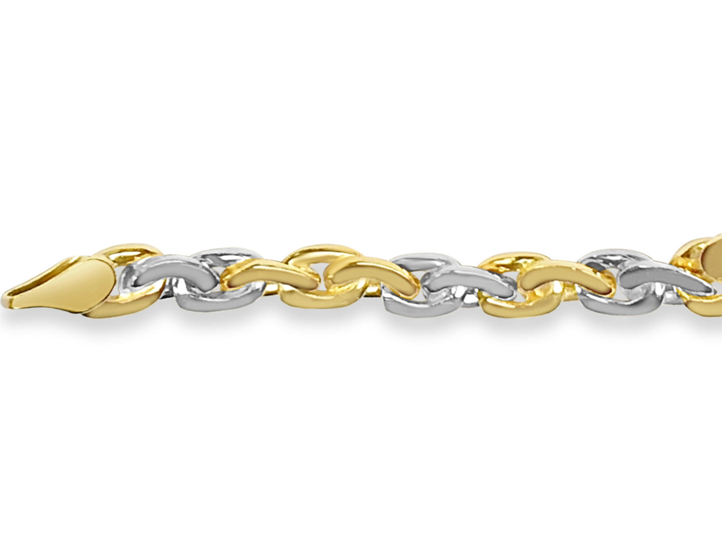 Infinity Solid White/Yellow/Rose Gold Handmade Bracelet , 7mm, 6.5-10 Inch