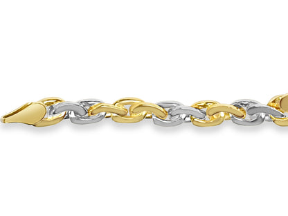 Infinity Solid White/Yellow/Rose Gold Handmade Bracelet , 7mm, 6.5-10 Inch