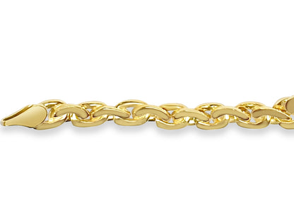 Infinity Solid White/Yellow/Rose Gold Handmade Bracelet , 7mm, 6.5-10 Inch