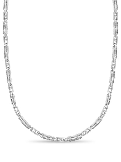 Spiral Tube Solid White/Yellow/Rose Gold Handmade Necklace , 8mm, 16-30 Inch