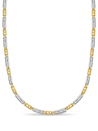 Spiral Tube Solid White/Yellow/Rose Gold Handmade Necklace , 8mm, 16-30 Inch