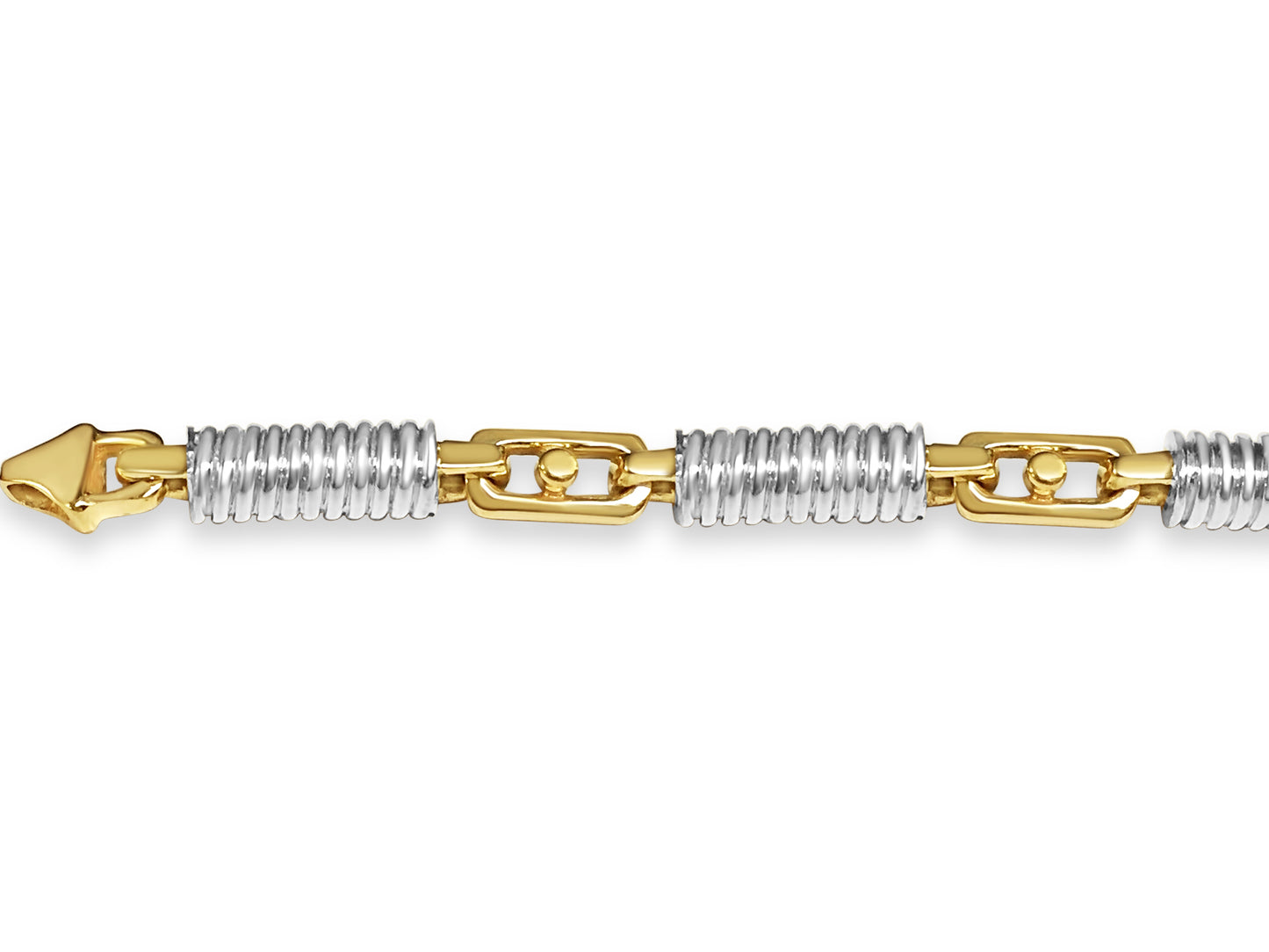 Spiral Tube Solid White/Yellow/Rose Gold Handmade Bracelet , 8mm, 6.5-10 Inch