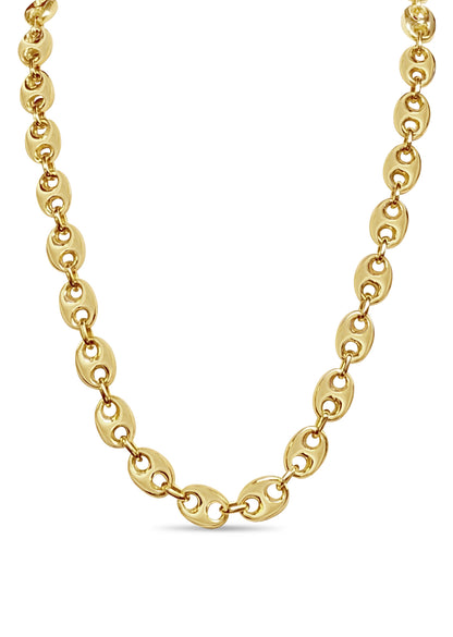 Mariner Solid White/Yellow/Rose Gold Handmade Necklace , 11mm, 16-30 Inch