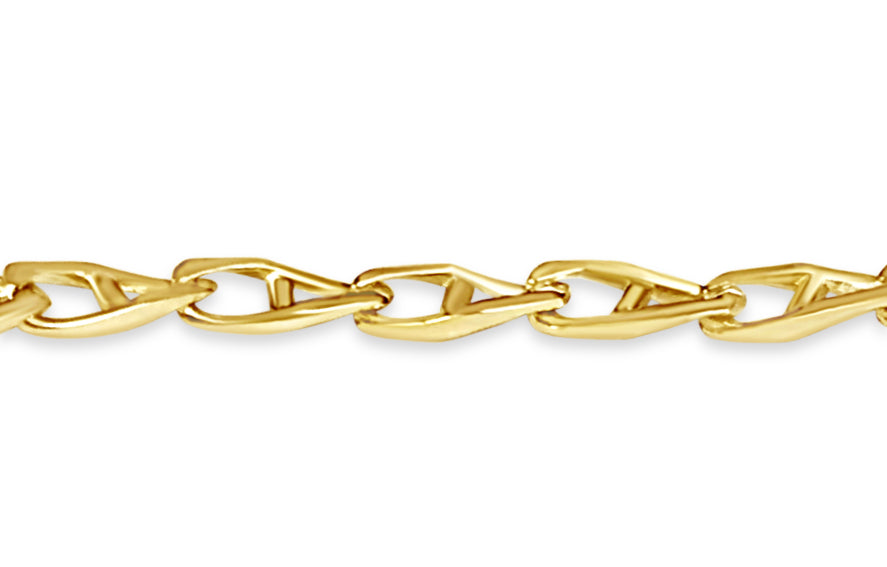 Anchor Mariner Solid White/Yellow/Rose Gold Handmade Bracelet , 4mm, 6.5-10 Inch