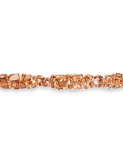 Nugget Solid White/Yellow/Rose Gold Handmade Bracelet , 5mm, 6.5-10 Inch