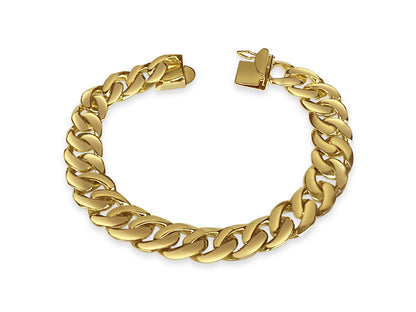 Curb Solid White/Yellow/Rose Gold Handmade Bracelet , 10mm, 6.5-10 Inch