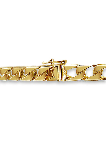 Curb Solid White/Yellow/Rose Gold Handmade Bracelet , 7mm, 6.5-10 Inch