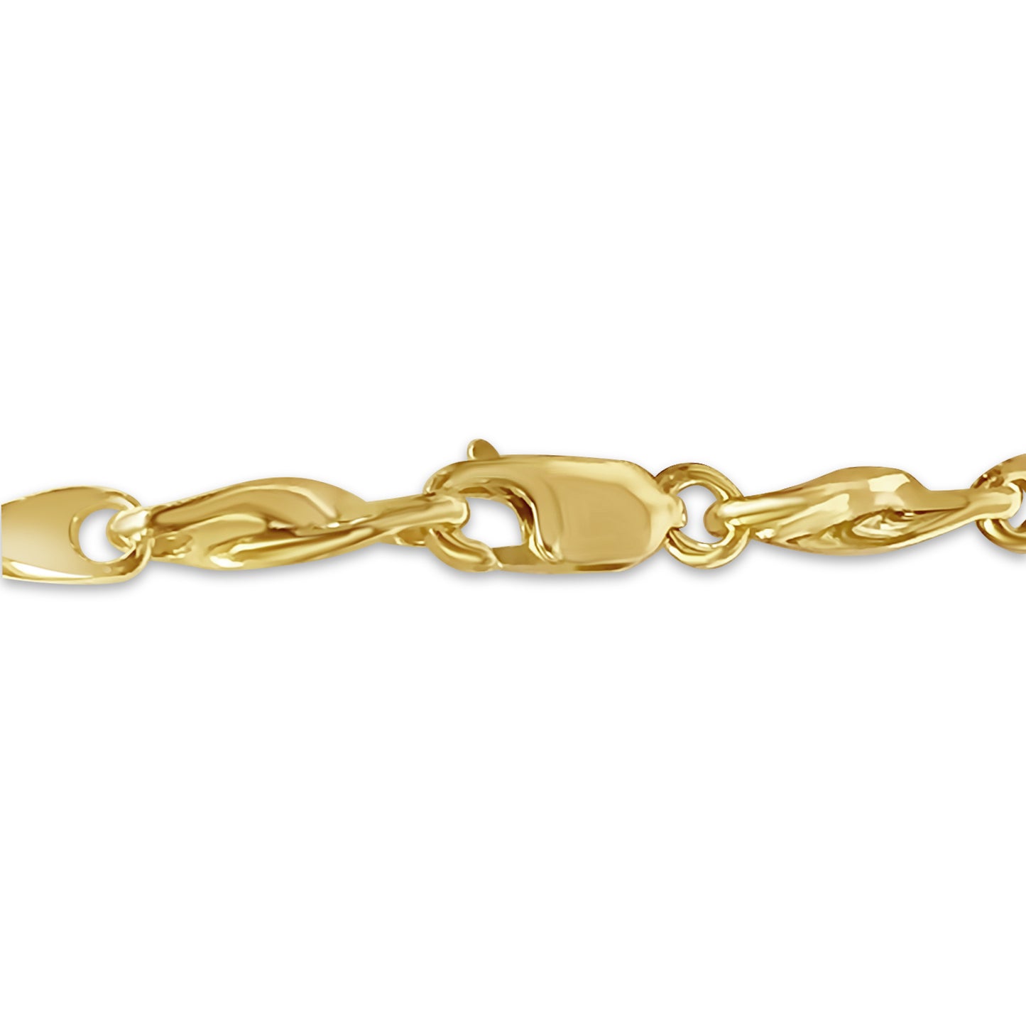 Twist Solid White/Yellow/Rose Gold Handmade Bracelet , 5mm, 6.5-10 Inch