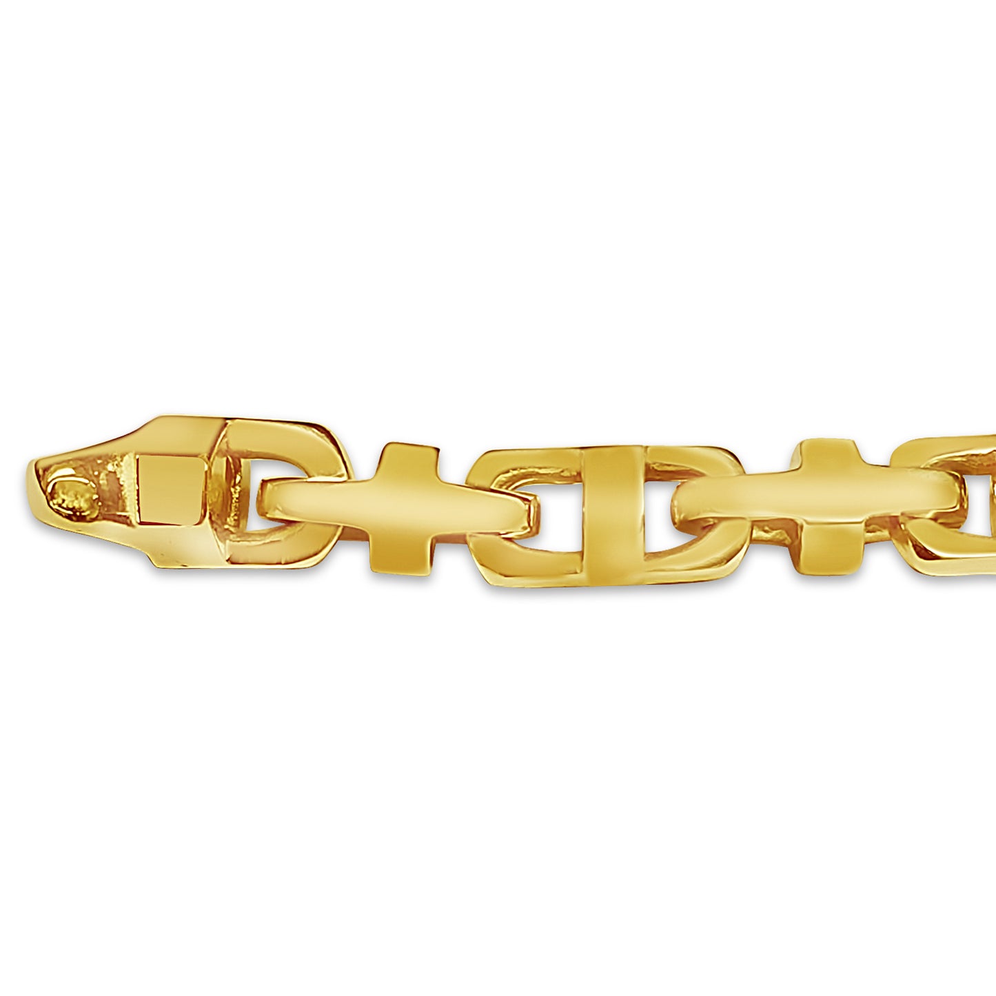 Anchor Mariner Solid White/Yellow/Rose Gold Handmade Bracelet , 7mm, 6.5-10 Inch