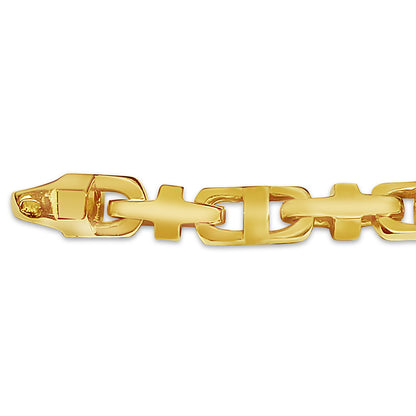 Anchor Mariner Solid White/Yellow/Rose Gold Handmade Bracelet , 7mm, 6.5-10 Inch