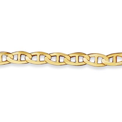 Anchor Mariner Solid White/Yellow/Rose Gold Handmade Bracelet , 6mm, 6.5-10 Inch