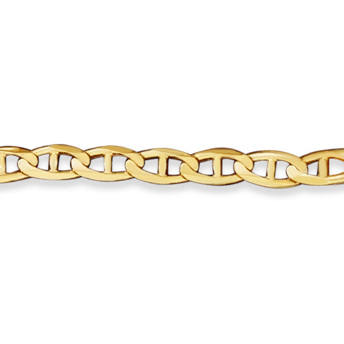 Anchor Mariner Solid White/Yellow/Rose Gold Handmade Bracelet , 6mm, 6.5-10 Inch