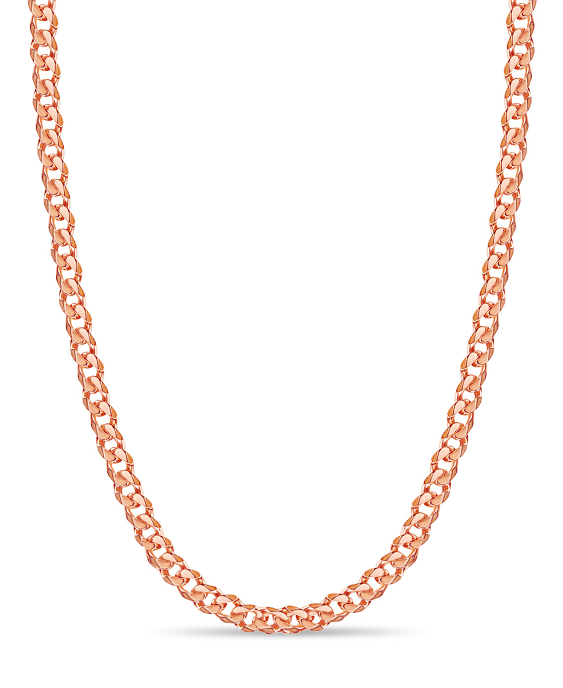 Curb Solid White/Yellow/Rose Gold Handmade Necklace , 11mm, 16-30 Inch