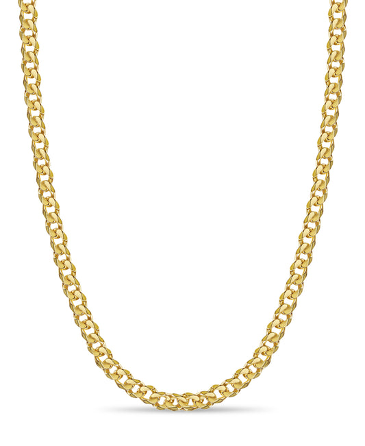 Curb Solid White/Yellow/Rose Gold Handmade Necklace , 11mm, 16-30 Inch