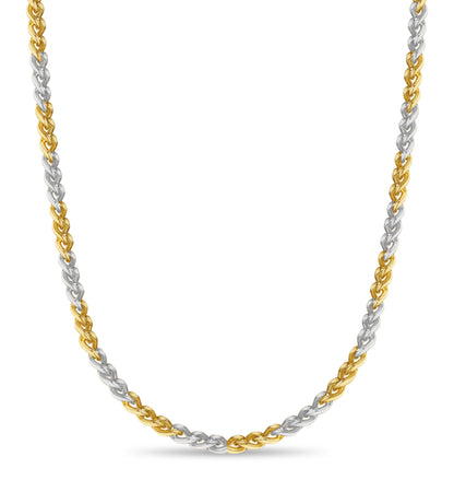 Curb Solid White/Yellow/Rose Gold Handmade Necklace , 8mm, 16-30 Inch