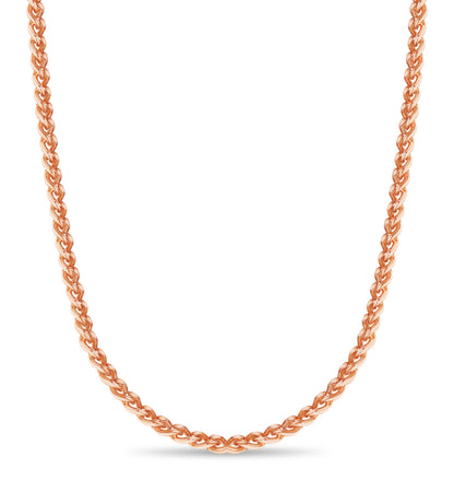 Curb Solid White/Yellow/Rose Gold Handmade Necklace , 8mm, 16-30 Inch