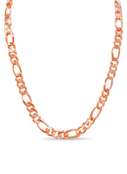 Figaro Solid White/Yellow/Rose Gold Handmade Necklace , 12mm, 16-30 Inch