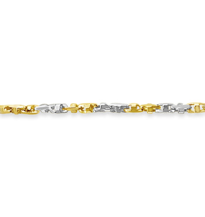 Anchor Mariner Solid White/Yellow/Rose Gold Handmade Bracelet , 5mm, 6.5-10 Inch