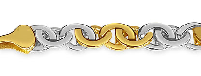 Tiger Eye Solid White/Yellow/Rose Gold Handmade Bracelet , 8mm, 6.5-10 Inch