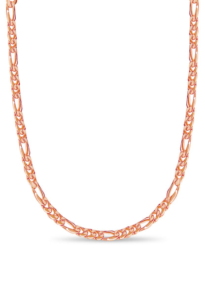 Figaro Solid White/Yellow/Rose Gold Handmade Necklace , 9mm, 16-30 Inch