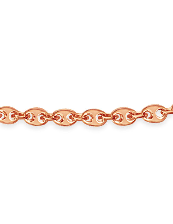 Mariner Solid White/Yellow/Rose Gold Handmade Bracelet , 7mm, 6.5-10 Inch