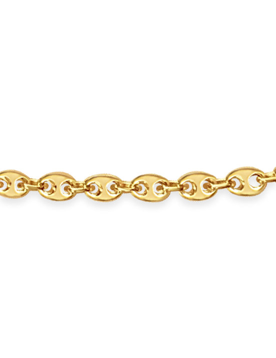 Mariner Solid White/Yellow/Rose Gold Handmade Bracelet , 7mm, 6.5-10 Inch