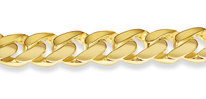 Curb Solid White/Yellow/Rose Gold Handmade Bracelet , 11mm, 6.5-10 Inch