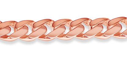 Curb Solid White/Yellow/Rose Gold Handmade Bracelet , 11mm, 6.5-10 Inch