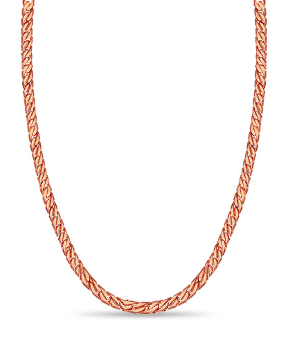 Curb Solid White/Yellow/Rose Gold Handmade Necklace , 8mm, 16-30 Inch