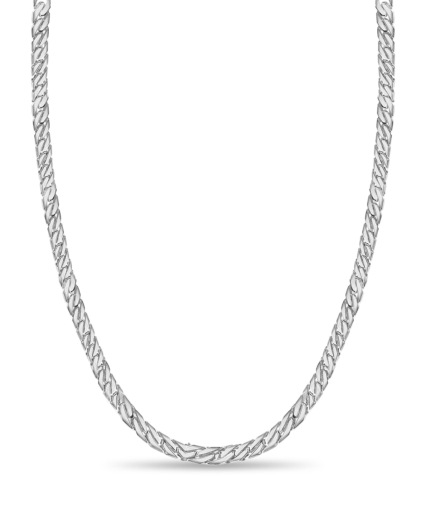 Curb Solid White/Yellow/Rose Gold Handmade Necklace , 8mm, 16-30 Inch