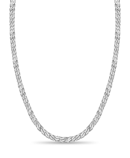Curb Solid White/Yellow/Rose Gold Handmade Necklace , 8mm, 16-30 Inch