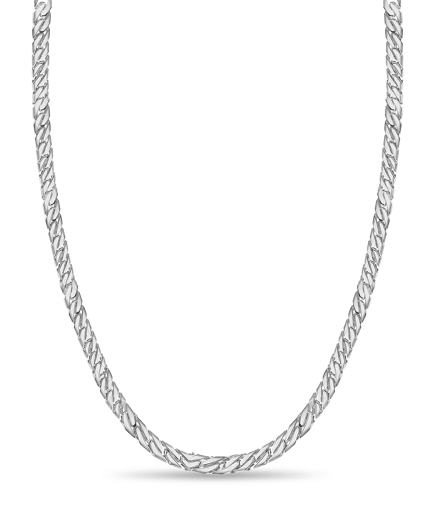 Curb Solid White/Yellow/Rose Gold Handmade Necklace , 8mm, 16-30 Inch