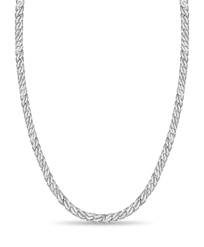 Curb Solid White/Yellow/Rose Gold Handmade Necklace , 8mm, 16-30 Inch