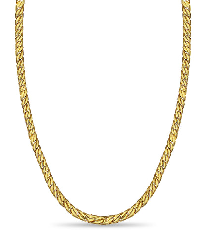 Curb Solid White/Yellow/Rose Gold Handmade Necklace , 8mm, 16-30 Inch