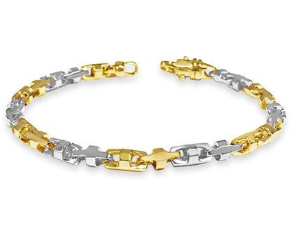 Anchor Mariner Solid White/Yellow/Rose Gold Handmade Bracelet , 5mm, 6.5-10 Inch