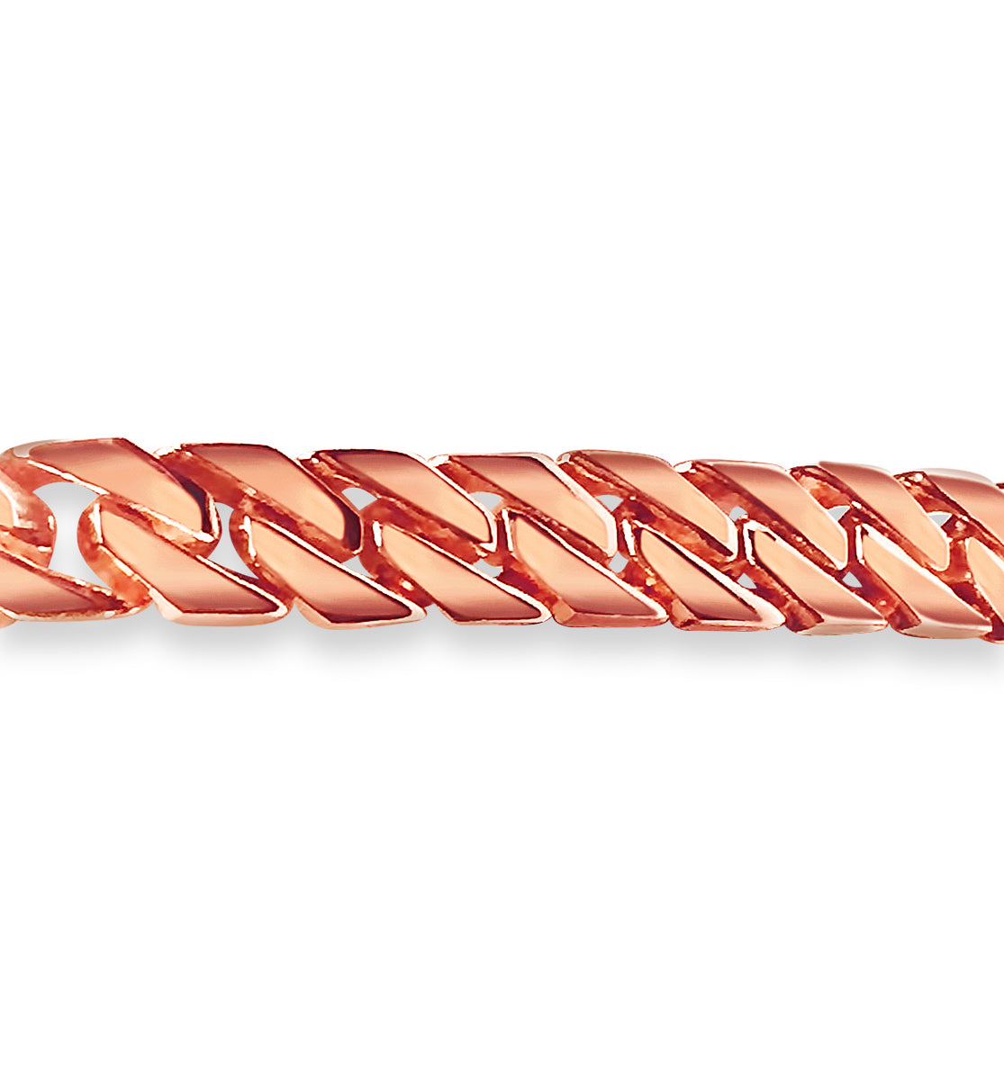 Curb Solid White/Yellow/Rose Gold Handmade Bracelet , 8mm, 6.5-10 Inch