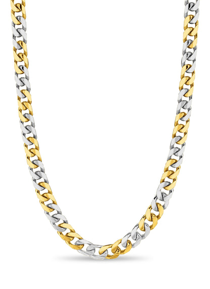 Miami Cuban Solid White/Yellow/Rose Gold Handmade Necklace , 7mm, 16-30 Inch