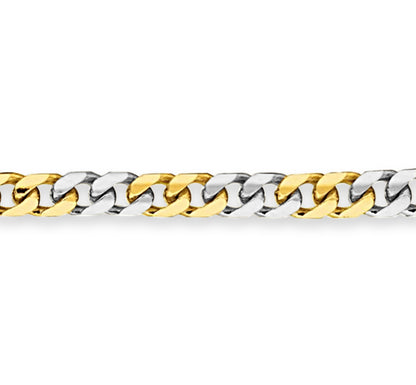 Miami Cuban Solid White/Yellow/Rose Gold Handmade Bracelet , 7mm, 6.5-10 Inch