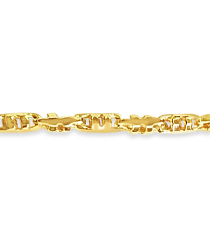 Anchor Mariner Solid White/Yellow/Rose Gold Handmade Bracelet , 6mm, 6.5-10 Inch