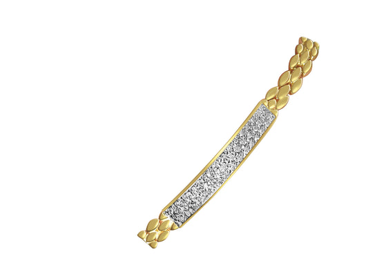 Diamond ID Panther Solid White/Yellow/Rose Gold Handmade Bracelet , 8mm, 6.5-10 Inch