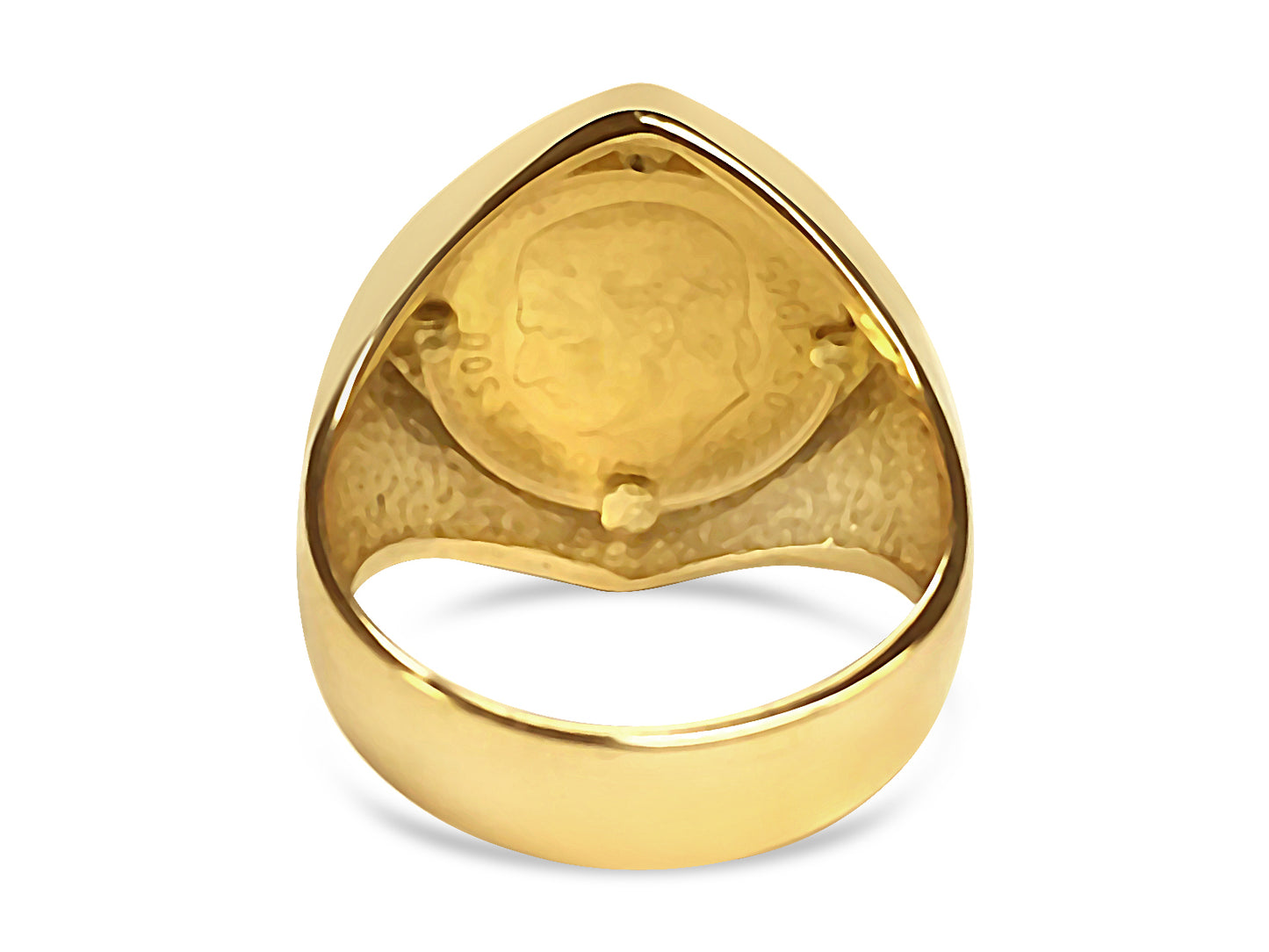 Fancy Solid White/Yellow/Rose Gold Handmade Coin Ring , 2.5 Pesos Coin ,