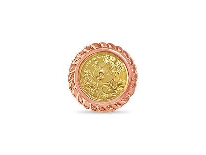 Fancy Solid White/Yellow/Rose Gold Handmade Coin Ring , Chinese Panda Bear Coin ,