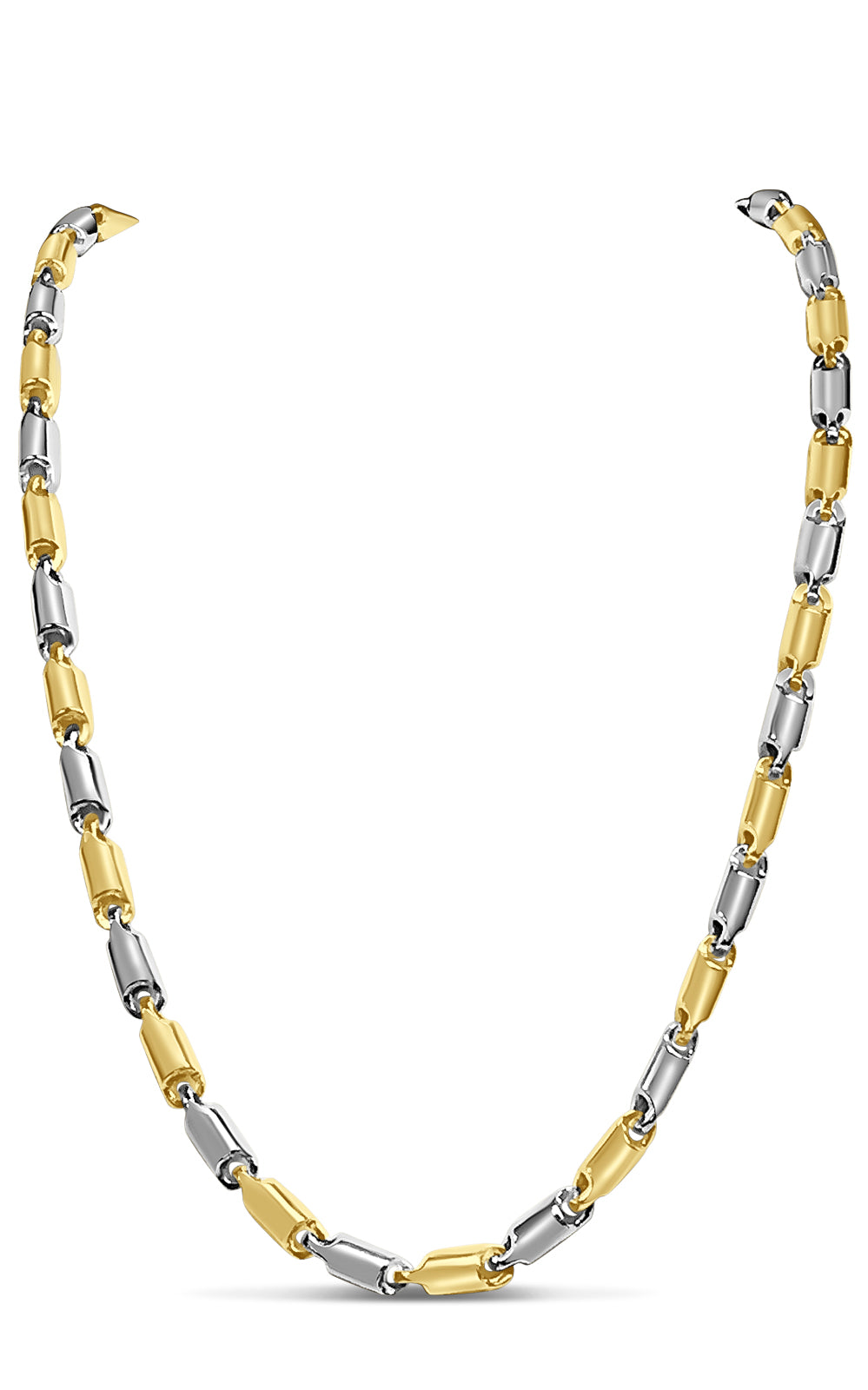 Cylinder Tube Solid White/Yellow/Rose Gold Handmade Necklace , 6mm, 16-30 Inch