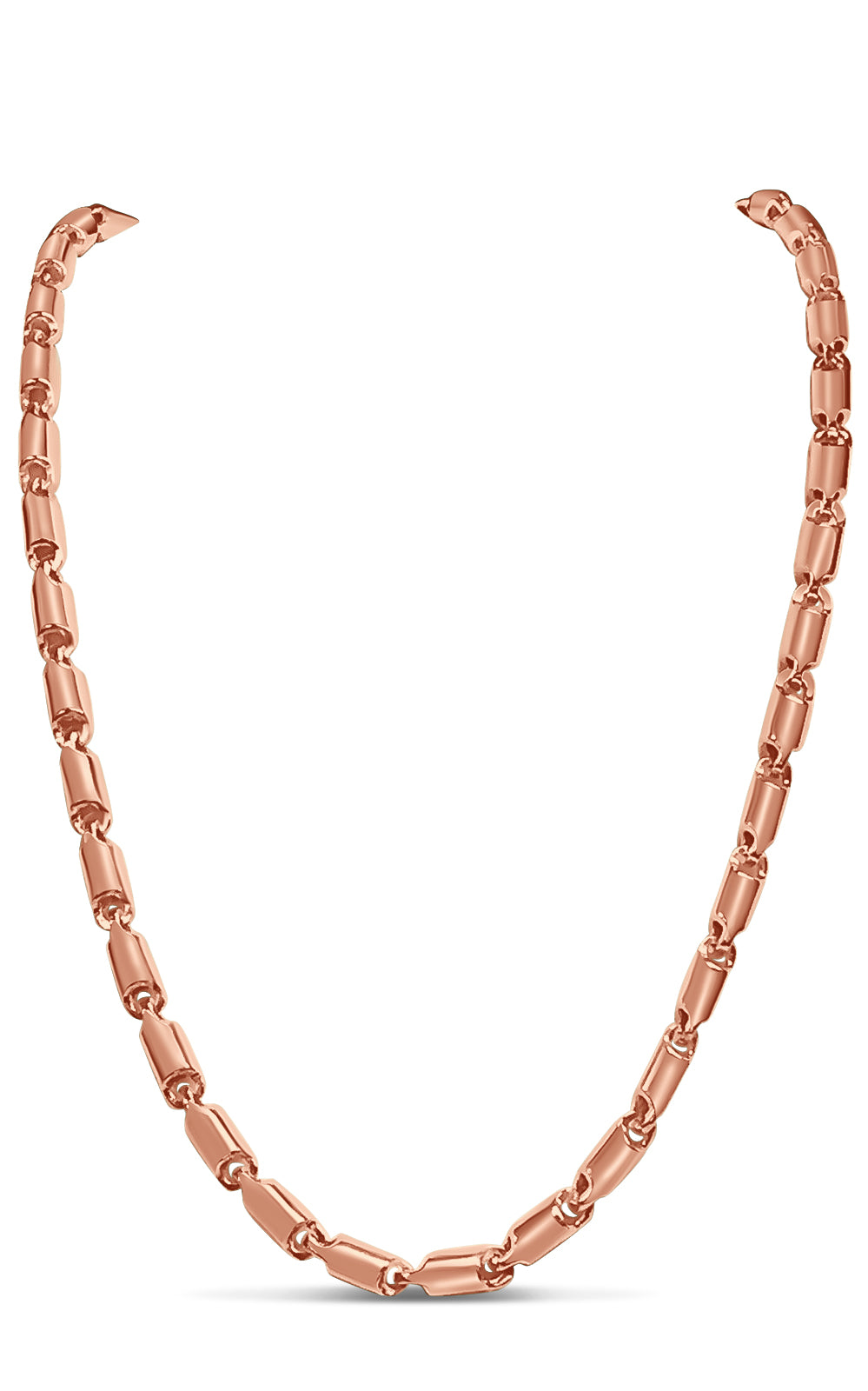 Cylinder Tube Solid White/Yellow/Rose Gold Handmade Necklace , 6mm, 16-30 Inch