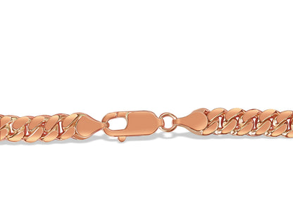 Miami Cuban Solid White/Yellow/Rose Gold Handmade Bracelet , 7mm, 6.5-10 Inch