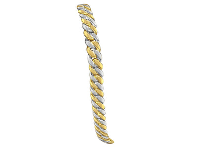 Miami Cuban Solid White/Yellow/Rose Gold Handmade Bracelet , 7mm, 6.5-10 Inch