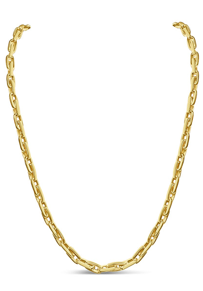 Fancy Rolo Solid White/Yellow/Rose Gold Handmade Necklace , 6mm, 16-30 Inch