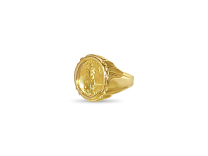 Fancy Solid White/Yellow/Rose Gold Handmade Coin Ring , 1/10oz Coin ,