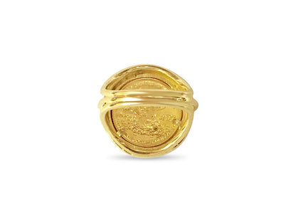 Fancy Solid White/Yellow/Rose Gold Handmade Coin Ring , 1/10oz Coin ,